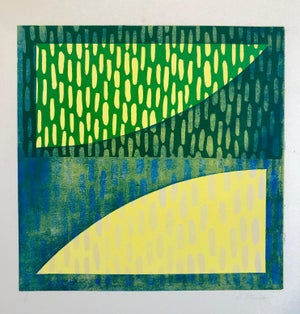 Pierre Obando, Abstract Modernist Colorful Bold Monoprint Monotype Painting Print Pierre Obando, 1997