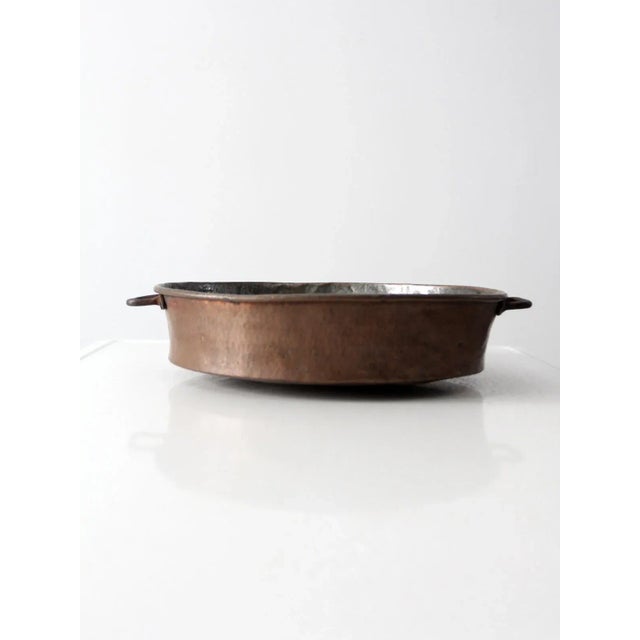Metal Antique Hammered Copper Pan For Sale - Image 7 of 13