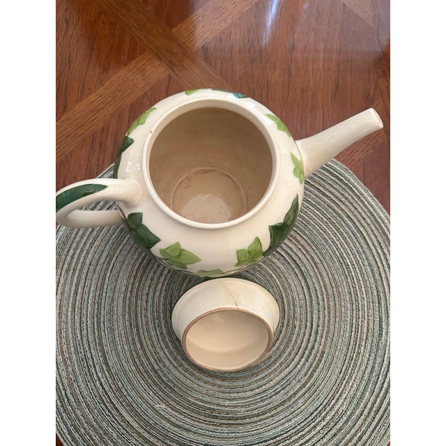 1950s 1950s Mid Century Modern "I Love Lucy" Franciscan Ivy Teapot and 2 Cups and Saucers For Sale - Image 5 of 7