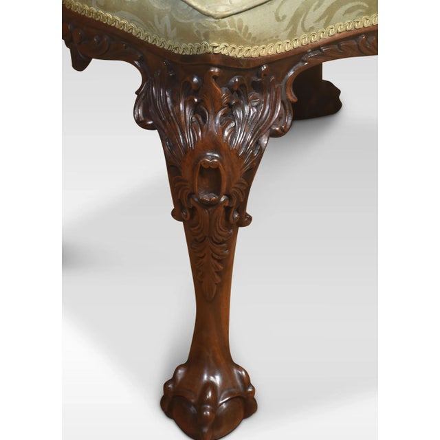 Chippendale Style Mahogany Framed Stool, 1890s For Sale - Image 3 of 7
