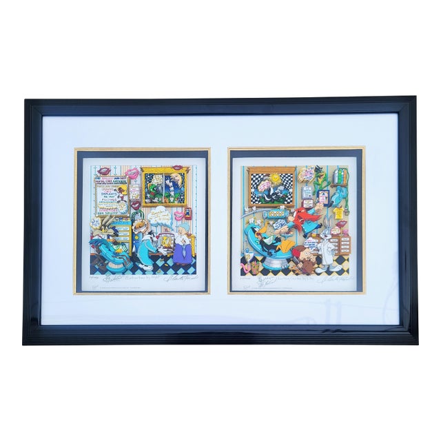 American Pop Art "Hunting Cavities" & "Extractions" Double Aperture Set by Charles Fazzino For Sale