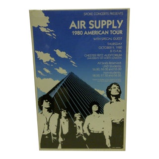 1980 Vintage "Air Supply" Concert Poster For Sale