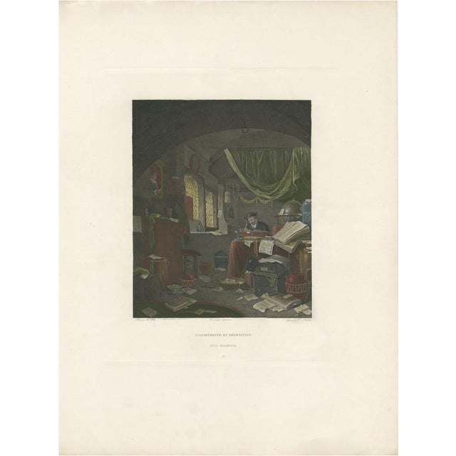 Texier, Illustration of an Alchemist at Work, 1810, Print For Sale