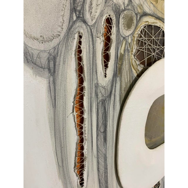 Circa 1970s Multi-Dimensional Cut Canvas Painting by Robert Gordenier, Framed For Sale In Boston - Image 6 of 10