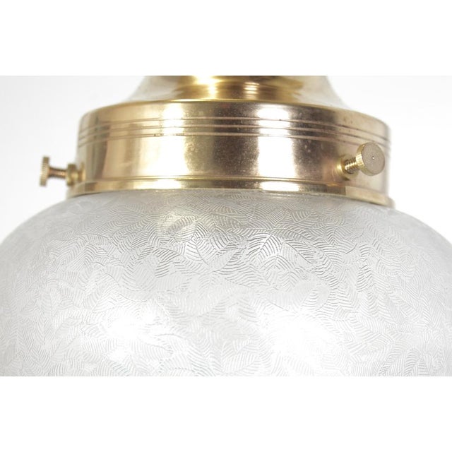 1920s Art Nouveau Brass Ceiling Light, Former Czechoslovakia, 1920s For Sale - Image 5 of 17