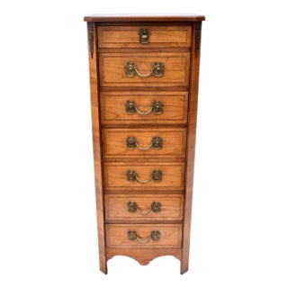 Baker Lingerie Chest Louis XVI Style, Parquetry Tulipwood Gilt-Metal For Sale