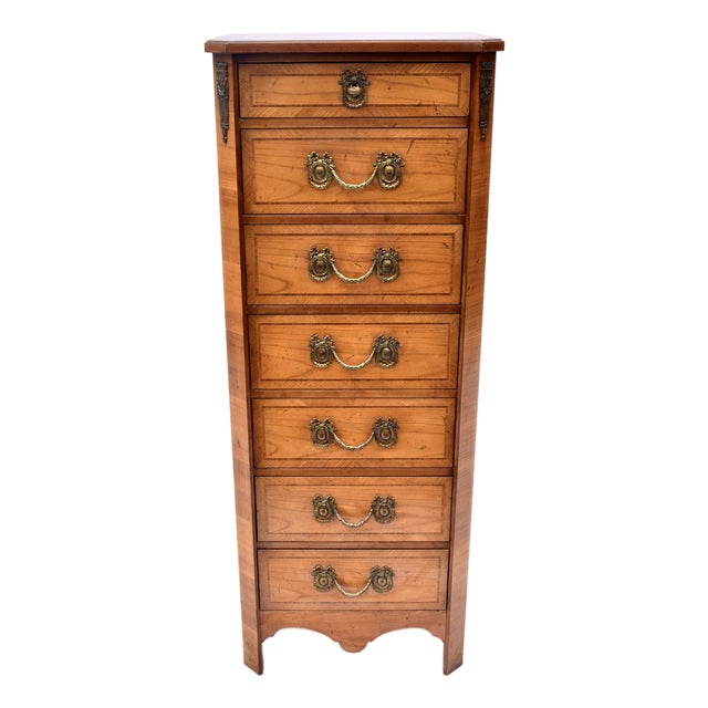 Baker Louis XVI Style Gilt-Metal Mounted Inlaid Tulipwood Lingerie Chest For Sale