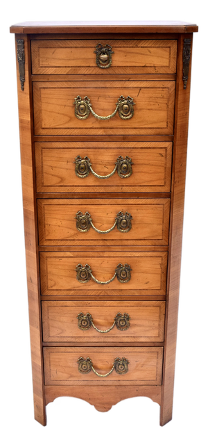Baker Louis XVI Style Gilt-Metal Mounted Inlaid Tulipwood Lingerie Chest