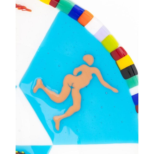 Signed Postmodern Fused Art Glass Plate For Sale - Image 4 of 8