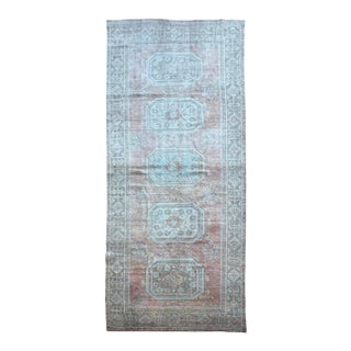 Vintage Turkish Hand Knotted Wool Rug 4’5” X 11’9” For Sale