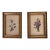 Set Vintage Flower on Silk Paintings, Embroidery Flower Art For Sale