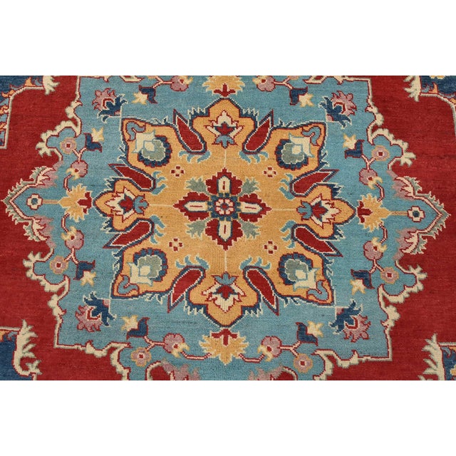 Caucasian Rug 8’2” X 9’10” Red Wool Traditional Hand-Knotted Oriental Carpet For Sale In Philadelphia - Image 6 of 15