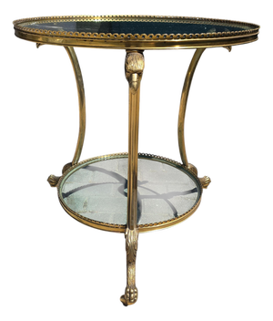 French Style Gilt Bronze and Glass Side Table, 1970s