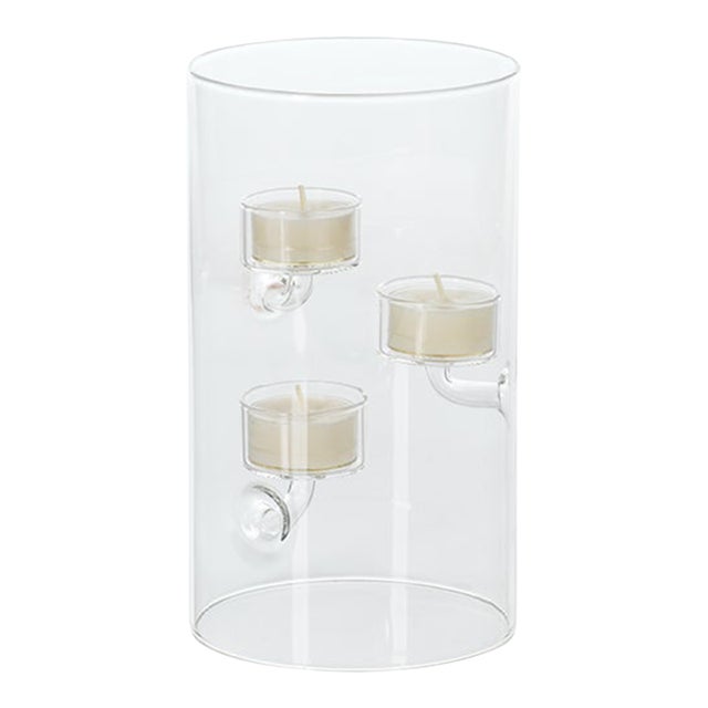 Kenneth Ludwig Chicago Suspended Glass Tealight Holder/Hurricane- 4.75" x 8.25" For Sale