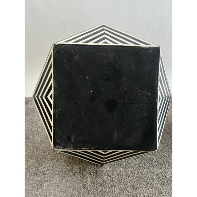 Art Deco Style Sculptural Resin Black and White Side or End Table, a Pair For Sale - Image 15 of 15