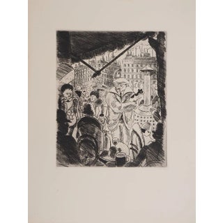 Pierre Falke, On the Terrace, Original Engraving For Sale