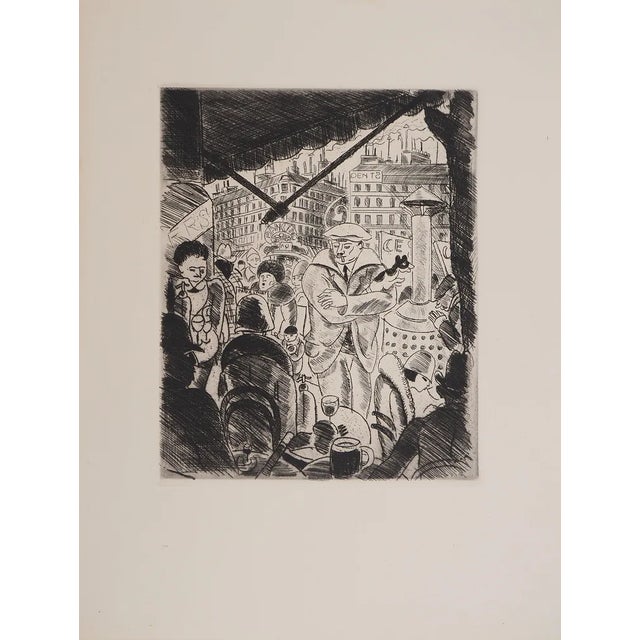 Pierre Falke, On the Terrace, Original Engraving For Sale