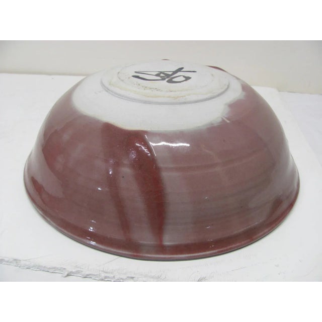 Vintage Ishmael Soto Abstract Pink and Blue Glaze Glazed Bowl For Sale - Image 9 of 9