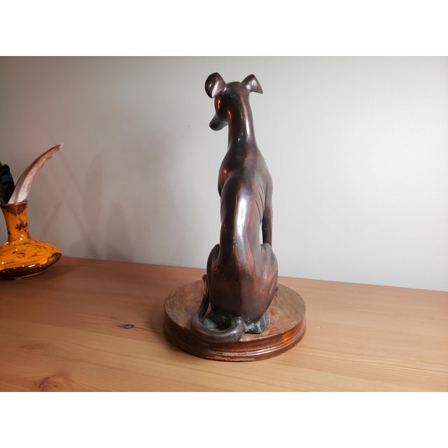 Beautiful vintage 50's era Bronze Dog Bookend or statue, this piece is bronze and has amazing attention to detail...