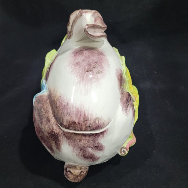 White Vintage Hand-Painted Jay Willfred Diu Andrea by Sadek Bunny Rabbit Tureen For Sale - Image 8 of 12