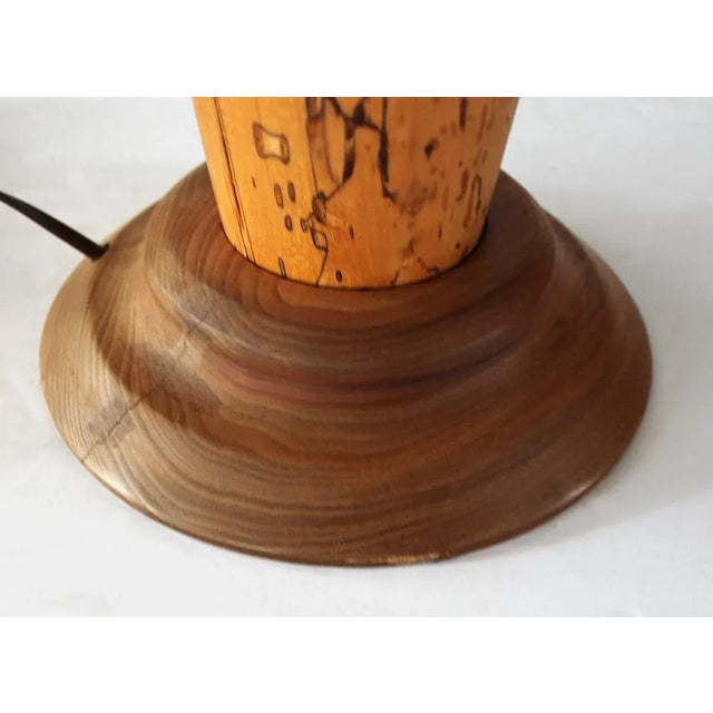 Wooden Table Lamp - Hand Turned Wood For Sale - Image 4 of 7