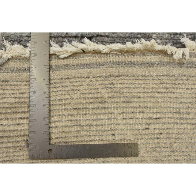 Moroccan Runner 2’7” X 10’3” Gray Wool Contemporary Hand-Knotted Rug For Sale - Image 12 of 12