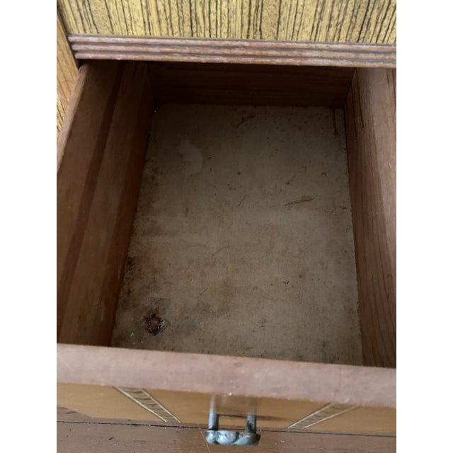 Early 20th Century Vintage Art Nouveau Vanity Desk & Mirror Waterfall Front For Sale - Image 10 of 13