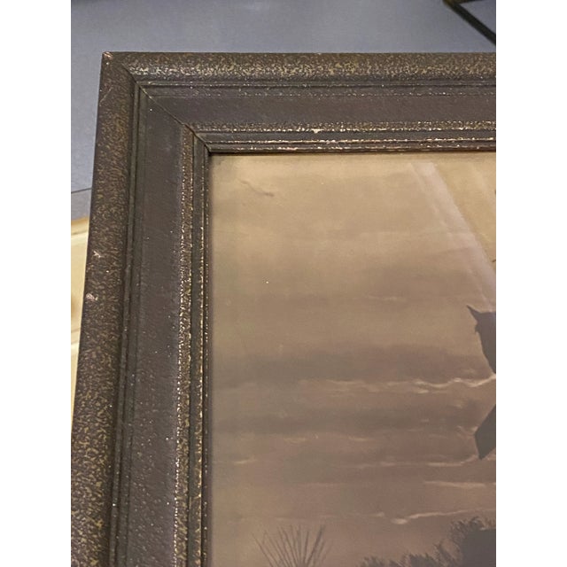 Brown Early 20th Century "The Sentinel" Original Silver Gelatin Photograph by Native American Crow Indian Richard Throssell, Framed For Sale - Image 8 of 11