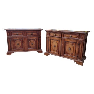 Late 18th Century Bolognese Walnut Credenzas, Set of 2 For Sale