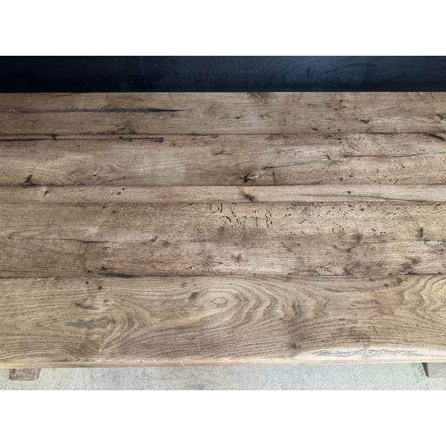 Antique Large Oak Farmhouse Dining Table, 1890 For Sale - Image 9 of 18
