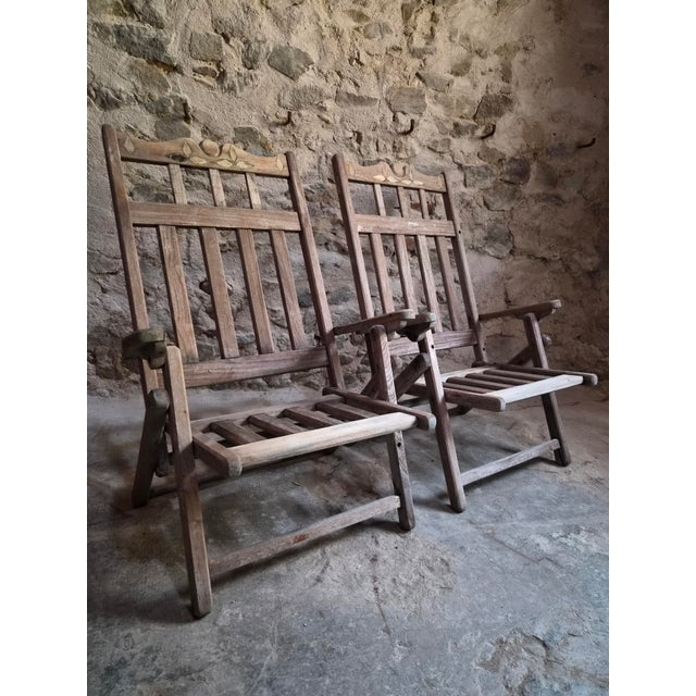 Vintage American Folding Hardwood Lounge Chairs, 1940s, Set of 6 For Sale - Image 16 of 18
