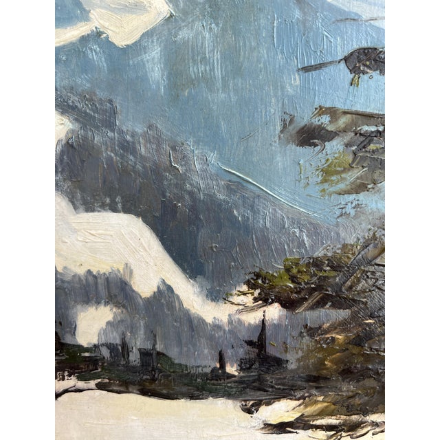 Joseph Gautschi, Montagne enneigée, Suisse, Oil on Canvas For Sale - Image 6 of 10