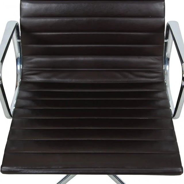 Vitra Dark Brown Leather EA-109 Chair by Charles Eames for Vitra, 2000s For Sale - Image 4 of 7