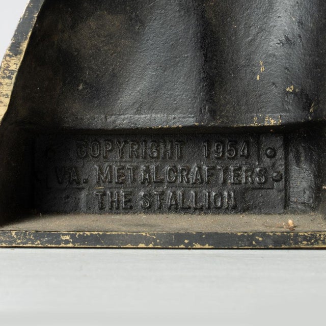 Brass Virginia Metalcrafters Horse Bookends 1950's For Sale - Image 9 of 9