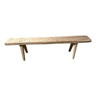 Andrianna Shamaris Bleached Teak Wood Bench For Sale