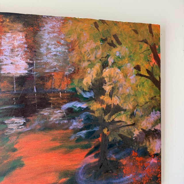 1970s 1970s Autumn Landscape Oil Painting For Sale - Image 5 of 7