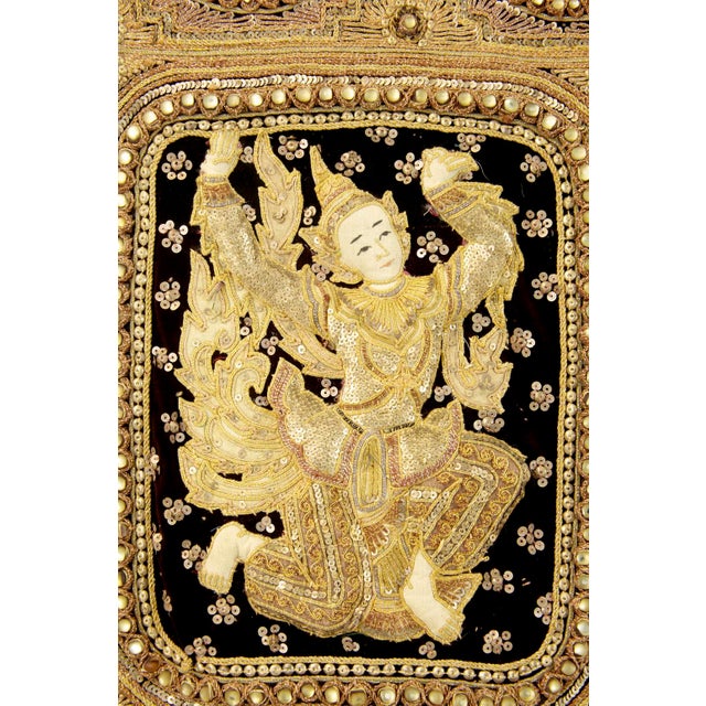 1970s Large Vintage Indian Needlework Wall Hanging, 1970 For Sale - Image 5 of 10