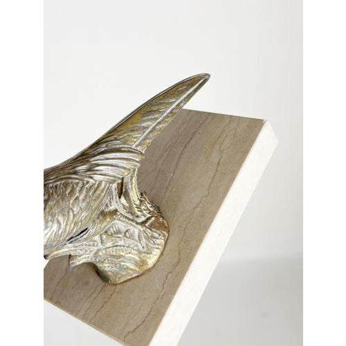 Gold Rooster Bookends in Marble and Brass, France, 1970, Set of 2 For Sale - Image 8 of 12