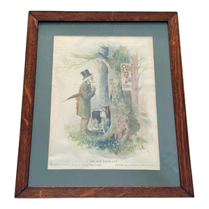1923 Cream of Wheat Advertising Print “An Old Wood Cut” in Original Frame