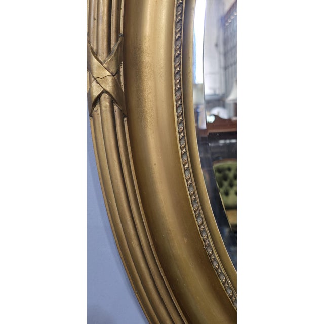 Large Victorian Oval Gilt Mirror, 1880 For Sale - Image 3 of 9