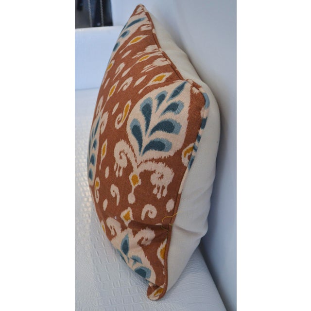 Contemporary Fabricut Ikat Print Linen Pillow For Sale - Image 3 of 3