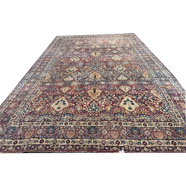 Contemporary A Stunning 19th Century Allover 10' X 13' Persian Lavar Kirman Rug For Sale - Image 3 of 12
