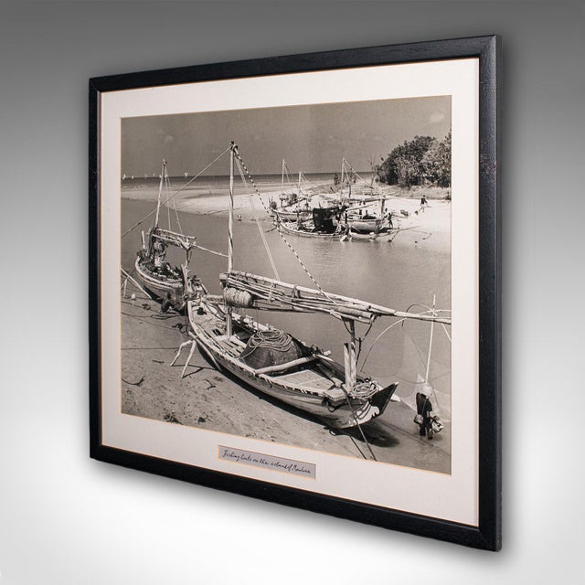 Mid-Century Modern Vintage Photograph, Fishing Boats, Oriental, Monochrome, East Java, Mid Century For Sale - Image 3 of 9
