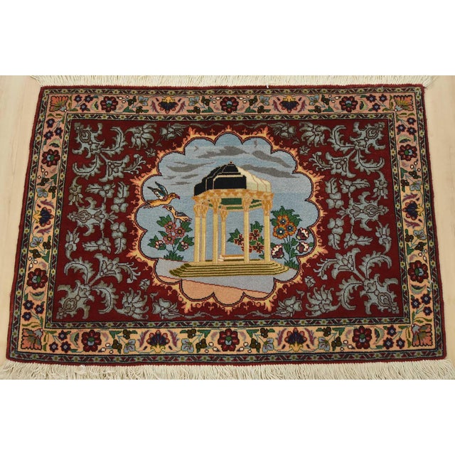 Farmhouse Tabriz Rug 2’1” X 3’1” Red Wool Vintage Traditional Hand-Knotted Carpet For Sale - Image 3 of 7