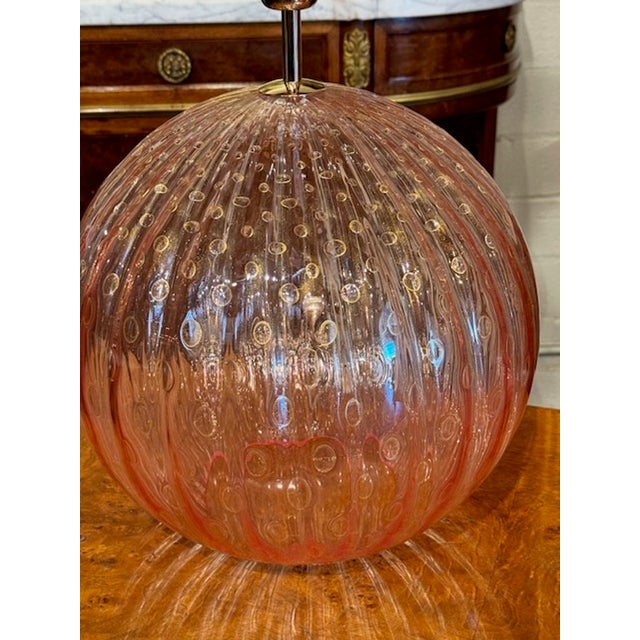 2000 - 2009 Pair of Murano Globe Lamps For Sale - Image 5 of 6
