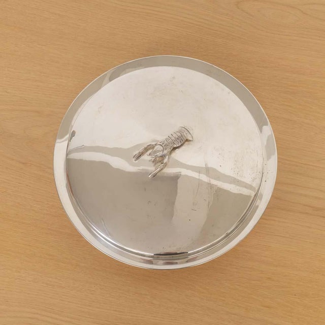 1940s Alpaca Silver Lobster Serving Tray With Lid, Spain For Sale - Image 9 of 14