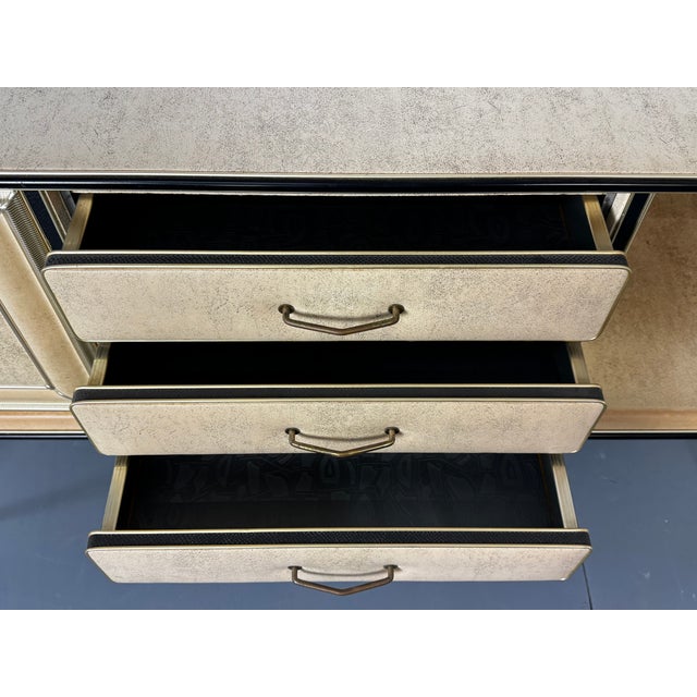 Black Italian Hollywood Regency Sideboard by Umberto Mascagni, 1950s For Sale - Image 8 of 10