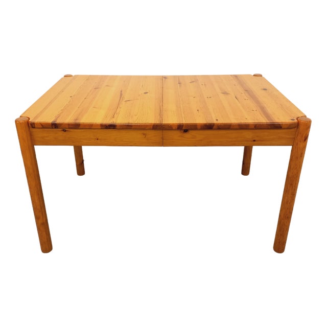 Vintage Rectangular Pine Dining Table with Extensions, 1970s For Sale