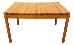 Vintage Rectangular Pine Dining Table with Extensions, 1970s