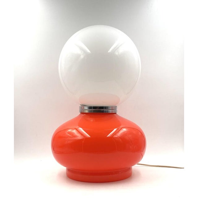 Space Age Red Murano Glass Table Lamp attributed to AV Mazzega, 1970s For Sale - Image 11 of 16